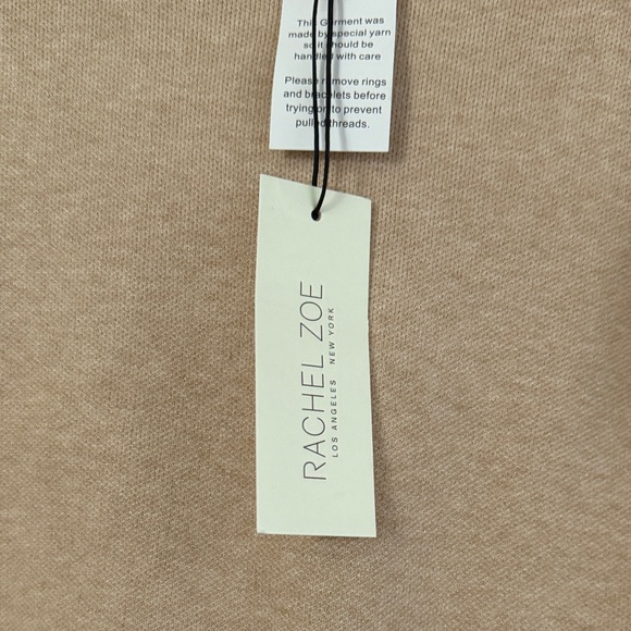 NWT Rachel Zoe Beige Twist-Front crop Sweater - Picture 4 of 5